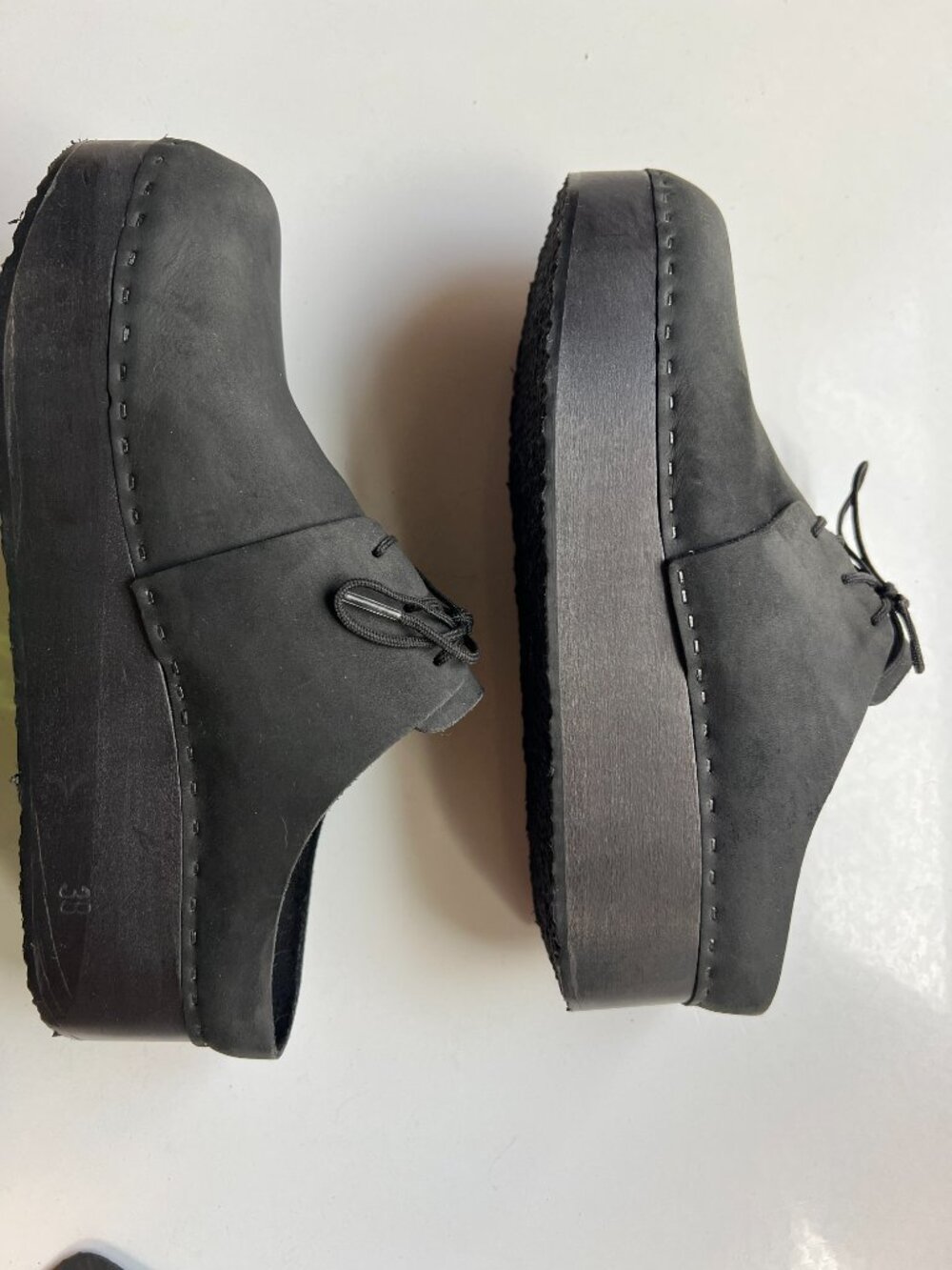 Bryr Zoe Monochrome Black Platform Clog with Removable Kilt - Picture 3 of 12